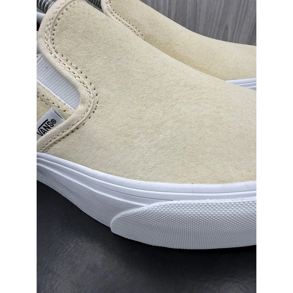 Vans Classic Slip On Stackform Womens Size 8 Beige Suede Platform Casual Shoes
